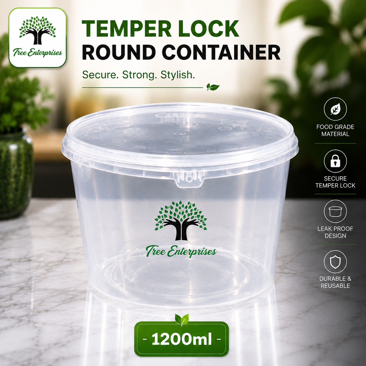 TAMPER LOCK ROUND CONTAINER 1200 ML
